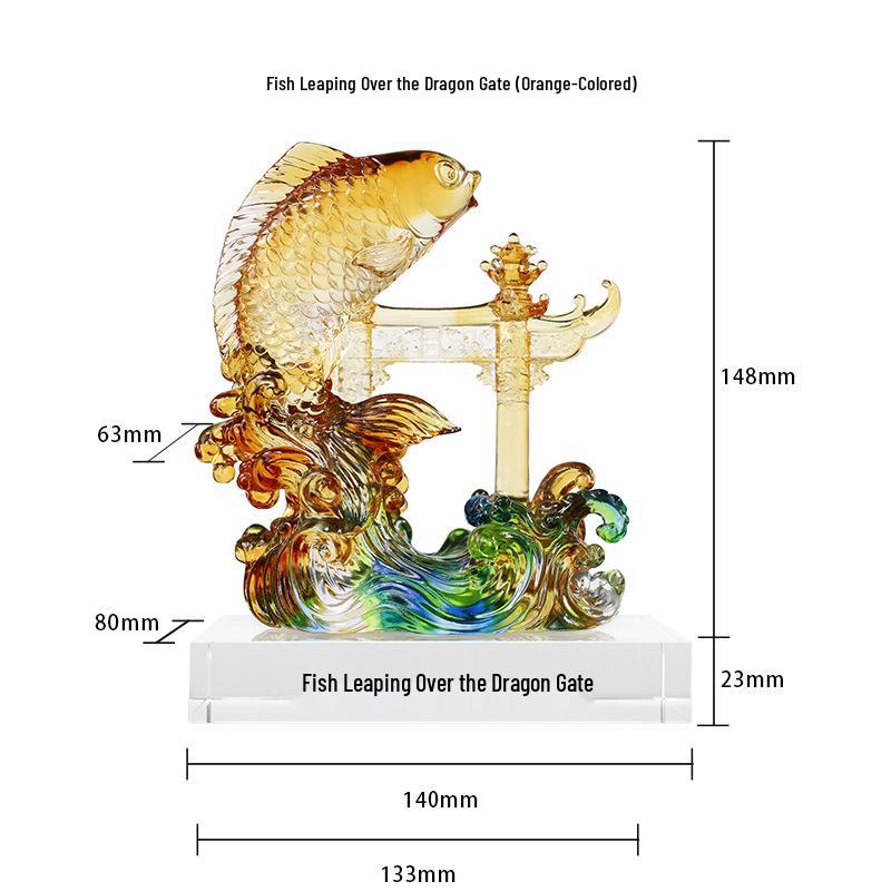 Glazed Fish Ornament - Fish Leaping Over Dragon Gate: Business, Housewarming, or Graduation Gift 14 x 6.3 x 14.8 cm
Glazed Fish Ornament - Fish Leaping Over Dragon Gate: Business, Housewarming, or Graduation Gift 14 x 6.3 x 14.8 cm