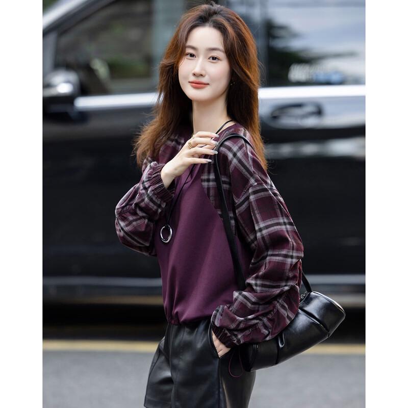 Demana Women s Air Layer Plaid Splice Sweatshirt L
Demana Women s Air Layer Plaid Splice Sweatshirt L
