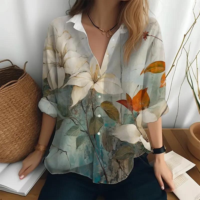 Elegant Women Shirts Spring Autumn Lapel Blouses Retro Casual Long Sleeve Shirt Floral Print Female Clothing Temperament Tops XL
Elegant Women Shirts Spring Autumn Lapel Blouses Retro Casual Long Sleeve Shirt Floral Print Female Clothing Temperament Tops XL