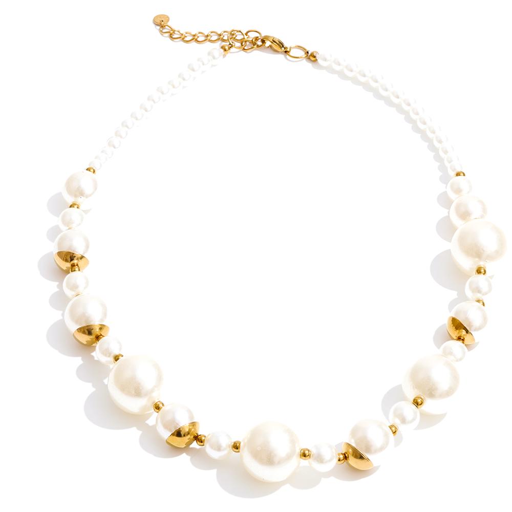 Yhpup New Arrivals Simulated Pearls Resin Acrylic Round Beads Chain Handmade Necklace Stainless Steel Trendy Jewelry Waterproof
Yhpup New Arrivals Simulated Pearls Resin Acrylic Round Beads Chain Handmade Necklace Stainless Steel Trendy Jewelry Waterproof