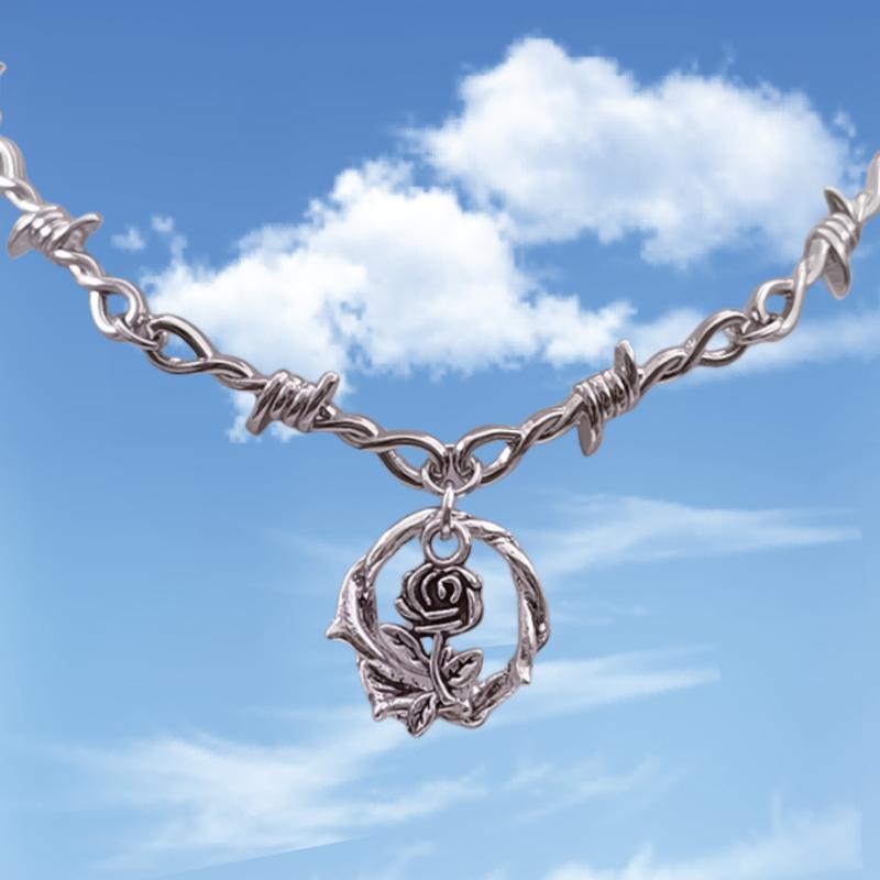 Personality Gothic Silver Color Thorn Rose Flowers Pendant Necklace for Women Halloween Party Witch Collar Chain Jewelry Gifts
Personality Gothic Silver Color Thorn Rose Flowers Pendant Necklace for Women Halloween Party Witch Collar Chain Jewelry Gifts
