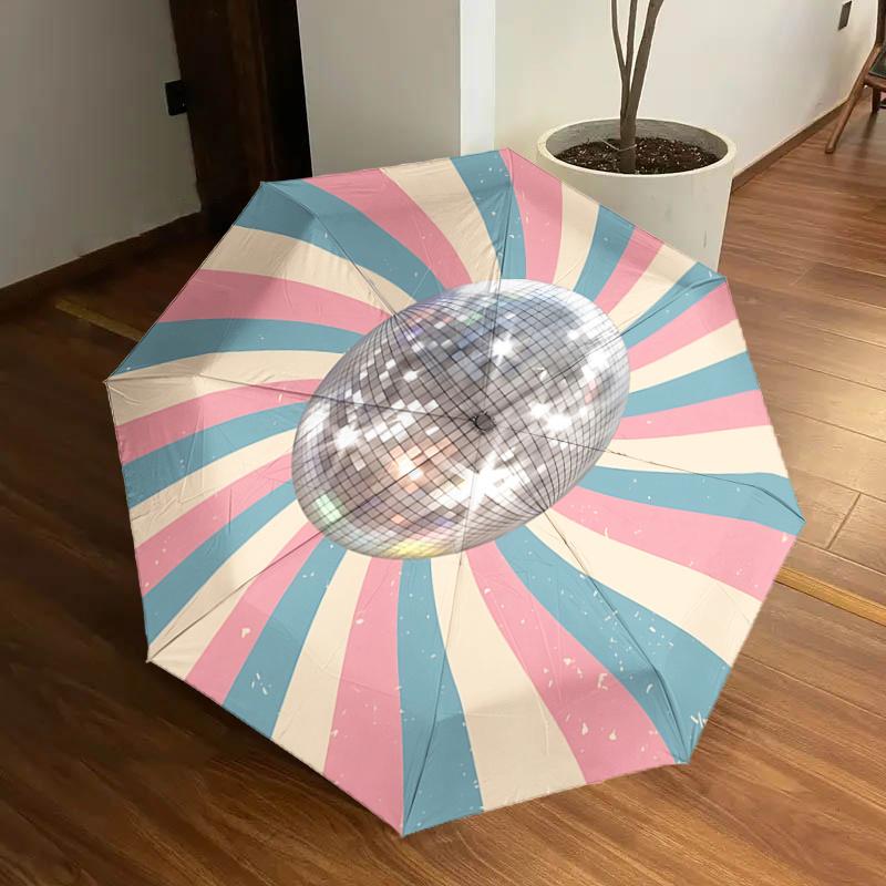 Disco Ball Festival Gift: Auto-Opening Umbrella with Pastel Stripes, Foldable Design for Outdoor Use1121061a
Disco Ball Festival Gift: Auto-Opening Umbrella with Pastel Stripes, Foldable Design for Outdoor Use1121061a
