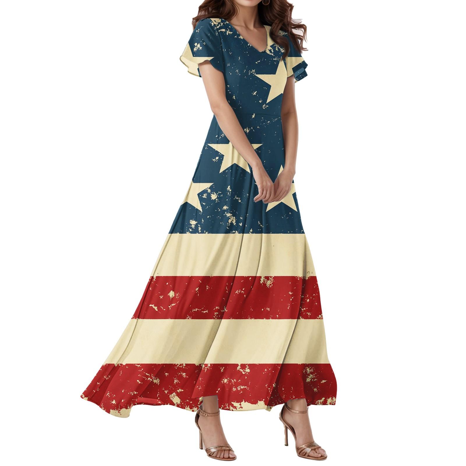 Women s Loose Casual V-Neck Short Sleeved High Waisted Independent Day Print Dress XXL винний
Women s Loose Casual V-Neck Short Sleeved High Waisted Independent Day Print Dress XXL винний