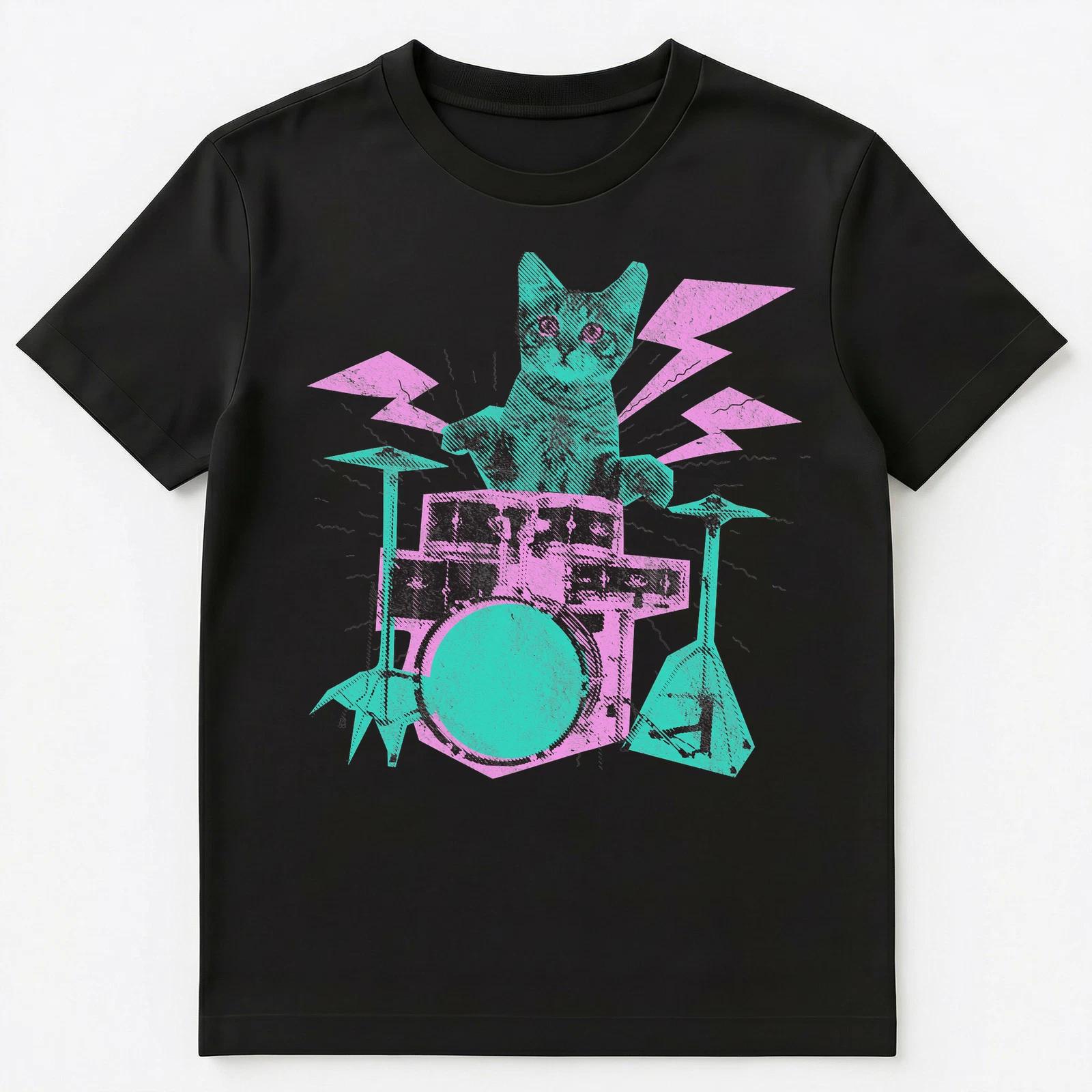 Cat Playing Drums Abstract Retro Style Graphic Unisex T-Shirt XL
Cat Playing Drums Abstract Retro Style Graphic Unisex T-Shirt XL