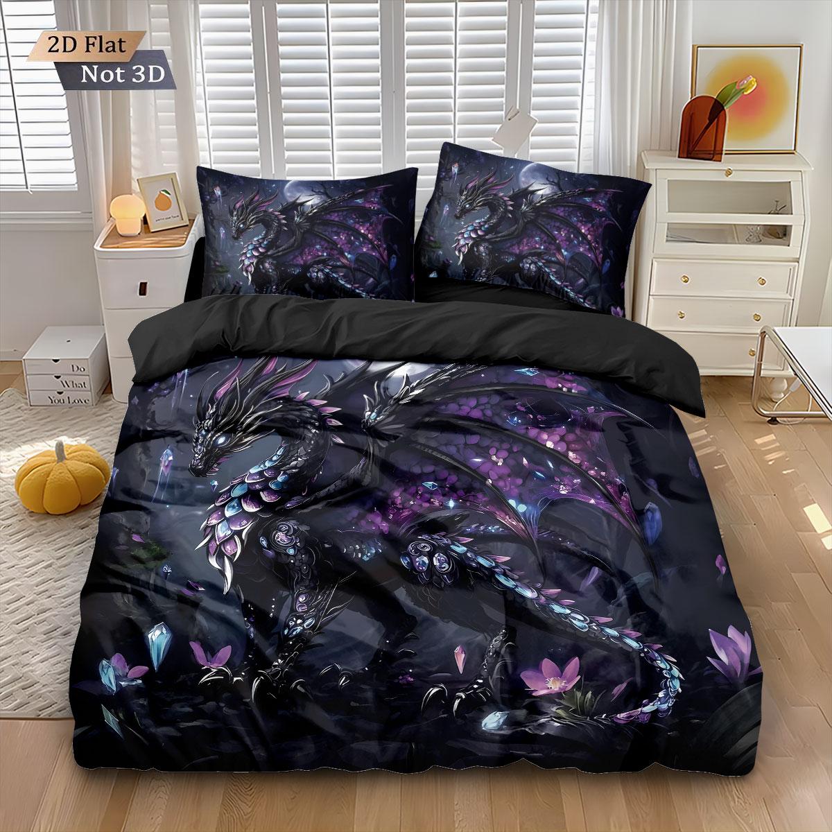 3pcs Sacred Western Dragon Seal Flower Core Free Down Duvet Cover Set, Multi Size Bedroom Bedding Decoration, Machine Washable 135x200cm-EU-Single&set
3pcs Sacred Western Dragon Seal Flower Core Free Down Duvet Cover Set, Multi Size Bedroom Bedding Decoration, Machine Washable 135x200cm-EU-Single&set