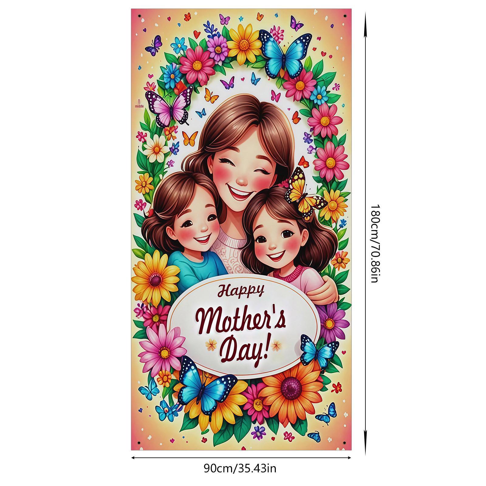 Mother s Day Door Cover: Cartoon Butterflies & Flowers 90x180 cm
Mother s Day Door Cover: Cartoon Butterflies & Flowers 90x180 cm