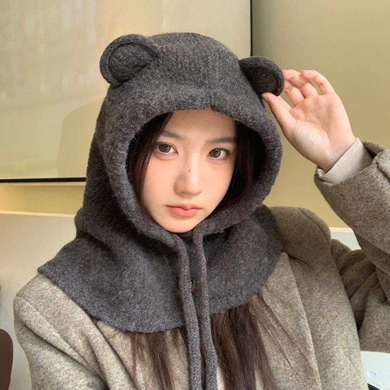 Balaclava hat autumn and winter hat women s thermal wool hat bear ears scarf integrated knitted hat One Size
Balaclava hat autumn and winter hat women s thermal wool hat bear ears scarf integrated knitted hat One Size