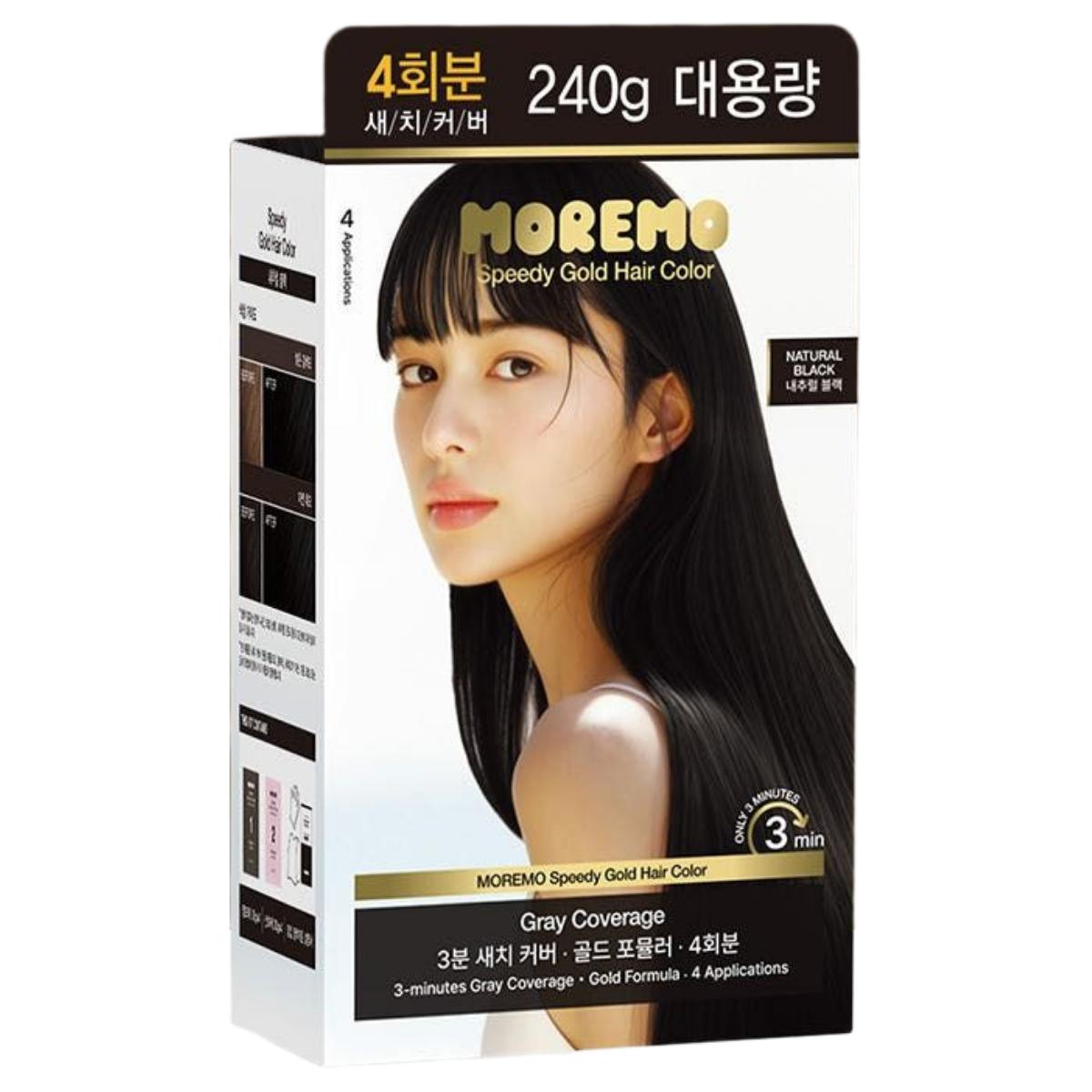 Moremo Speedy Gold Hair Color Natural Black High Capacity 240g (4-Use Pack) Quick Gray Coverage
Moremo Speedy Gold Hair Color Natural Black High Capacity 240g (4-Use Pack) Quick Gray Coverage