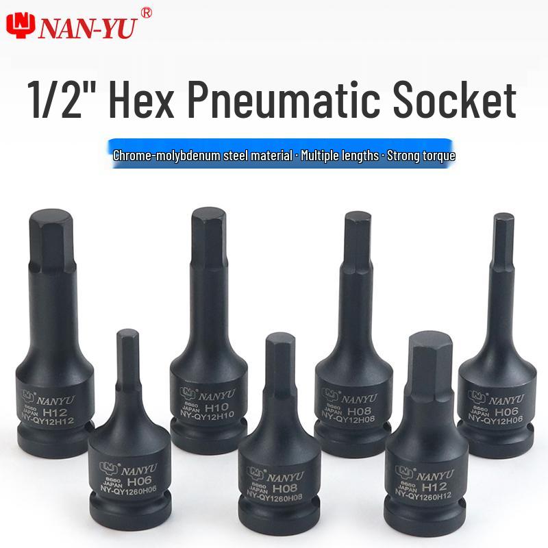 Pneumatic 6-Point Hex Socket Wrench Set - 1/2 Electric Auto Repair Tool Nanyu 60mm Long Driver H4
Pneumatic 6-Point Hex Socket Wrench Set - 1/2 Electric Auto Repair Tool Nanyu 60mm Long Driver H4