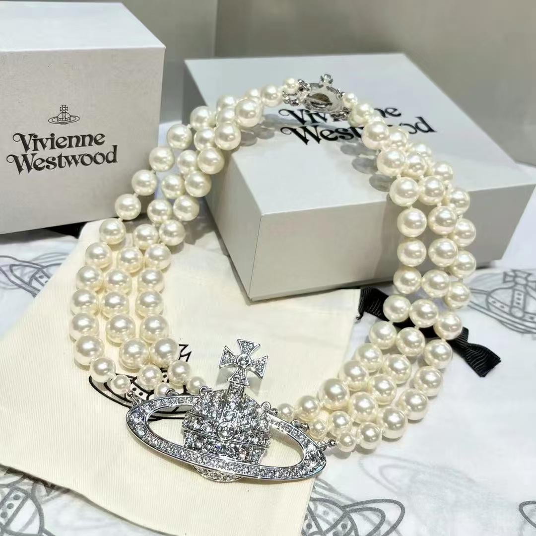 Панк-стиль вдови-імператриці Тришаровий перлово-діамантовий хокер-намисто Сатурн
Панк-стиль вдови-імператриці Тришаровий перлово-діамантовий хокер-намисто Сатурн