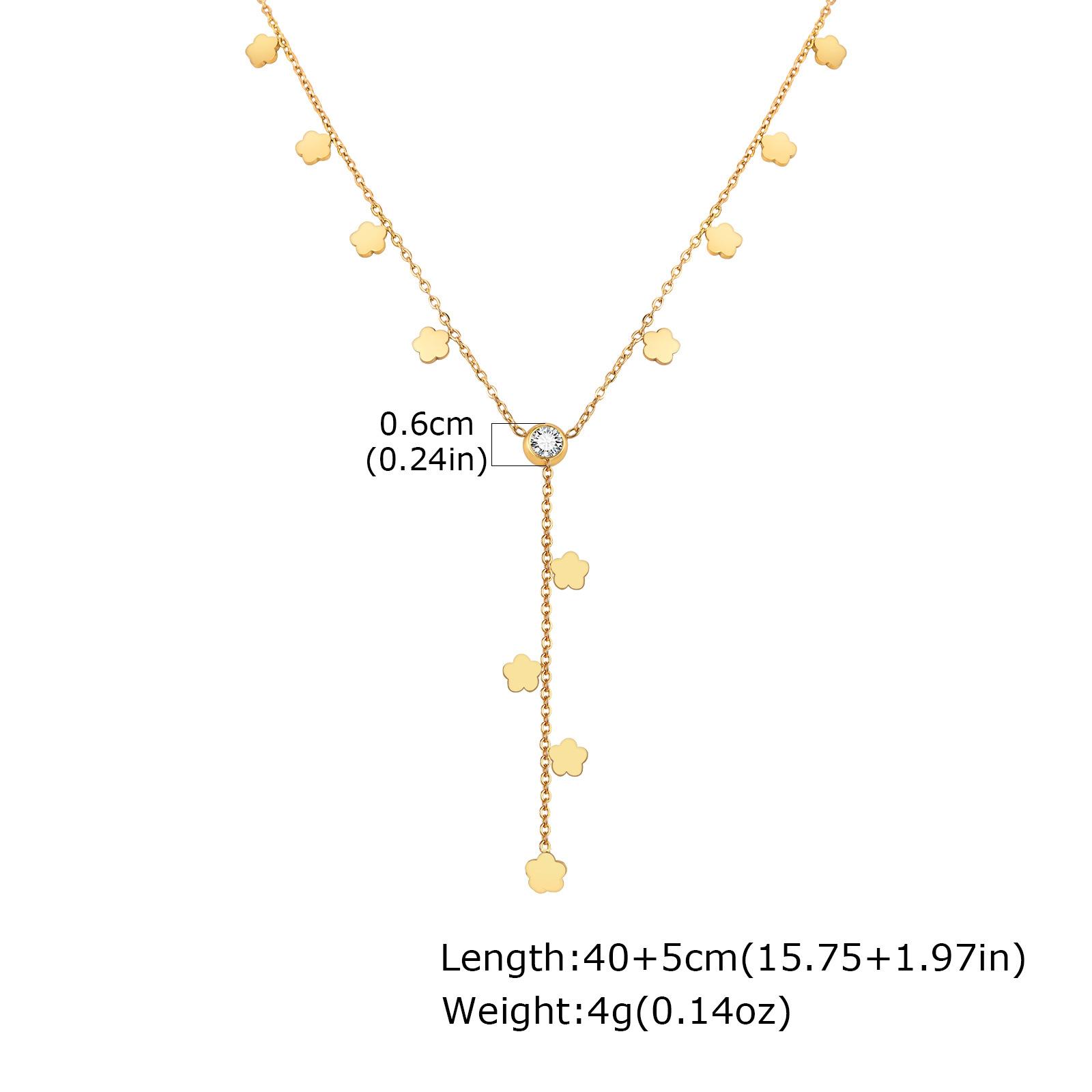 Wind Niche Summer Stainless Steel Flower Zircon Y-Shaped Necklace 18K Gold, Jewelry Nc-2425 золотой
Wind Niche Summer Stainless Steel Flower Zircon Y-Shaped Necklace 18K Gold, Jewelry Nc-2425 золотой