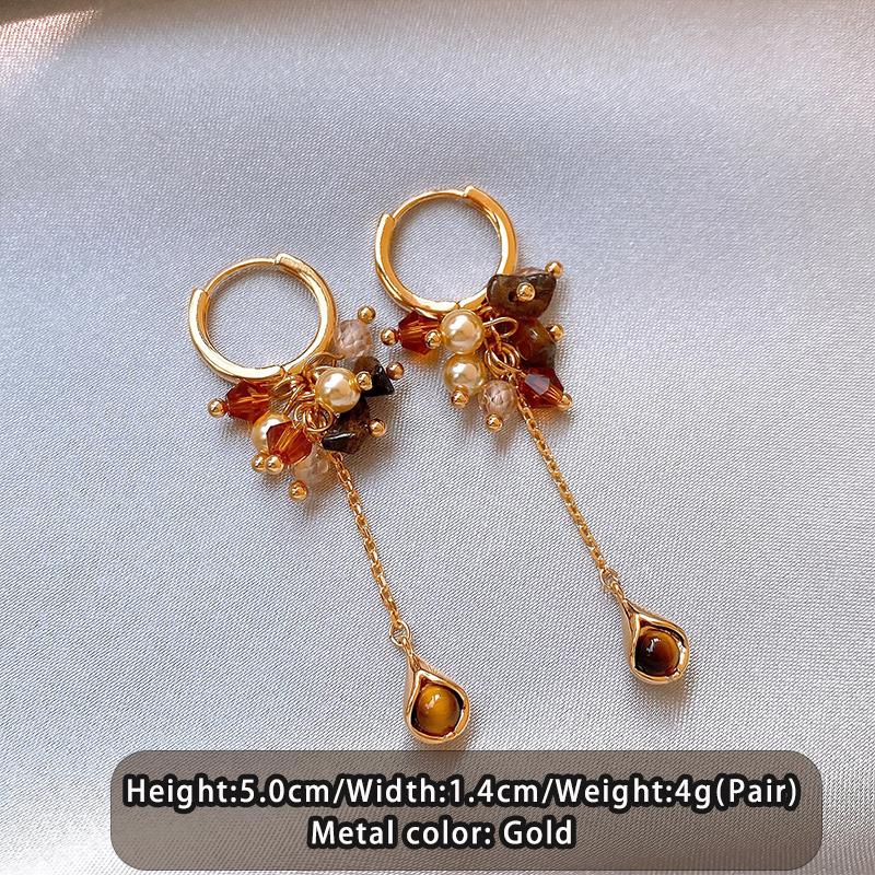 Trendy Irregular Artificial Crystal Tiger Eye Stone Pendant Earrings 2026 New Luxury Accessory for Women Fashion Ear Jewelry
Trendy Irregular Artificial Crystal Tiger Eye Stone Pendant Earrings 2026 New Luxury Accessory for Women Fashion Ear Jewelry