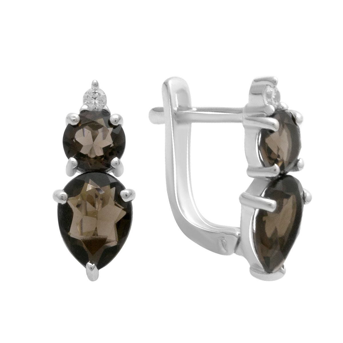 Silver earrings with natural rauchtopaz (smoky quartz) 2.841ct, cubic zirconia (2178798)
Silver earrings with natural rauchtopaz (smoky quartz) 2.841ct, cubic zirconia (2178798)