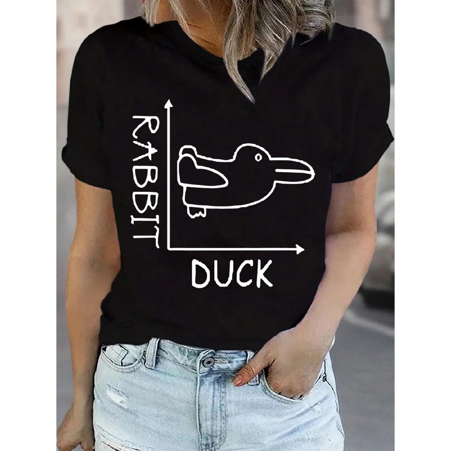 Casual Short Sleeve T-Shirt for Women Geometric Duck Rabbit Graphic Print Round Neck Pullover Spring Summer Collection XXXXXL різнокольоровий
Casual Short Sleeve T-Shirt for Women Geometric Duck Rabbit Graphic Print Round Neck Pullover Spring Summer Collection XXXXXL різнокольоровий