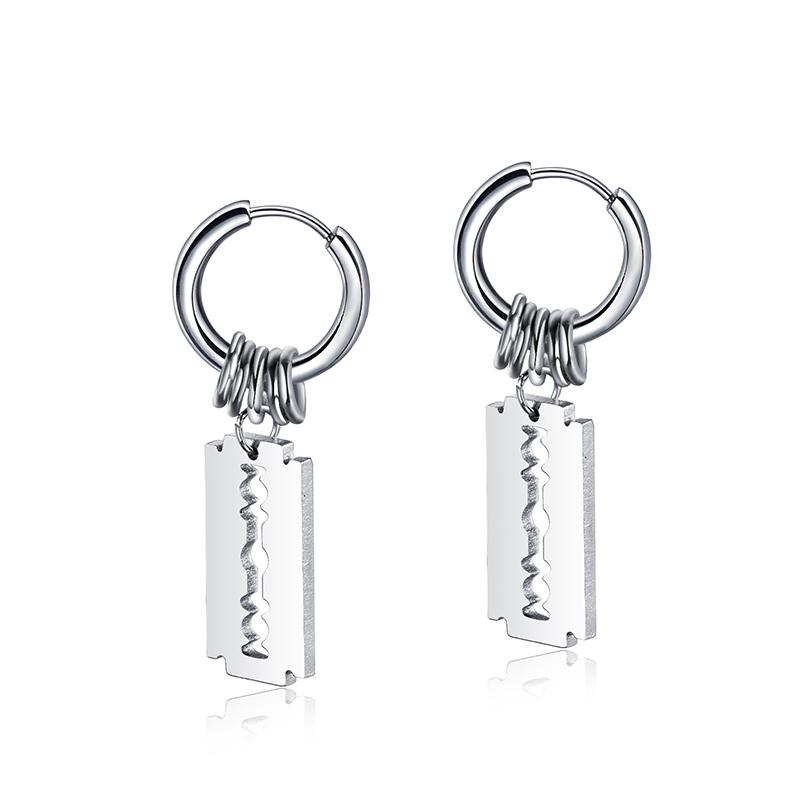 Fashion Stainless Steel Blade Earrings Vintage Razor Hollow Drop Earrings Women Men Punk Zircon Hip Hop Street Dangle Earrings
Fashion Stainless Steel Blade Earrings Vintage Razor Hollow Drop Earrings Women Men Punk Zircon Hip Hop Street Dangle Earrings