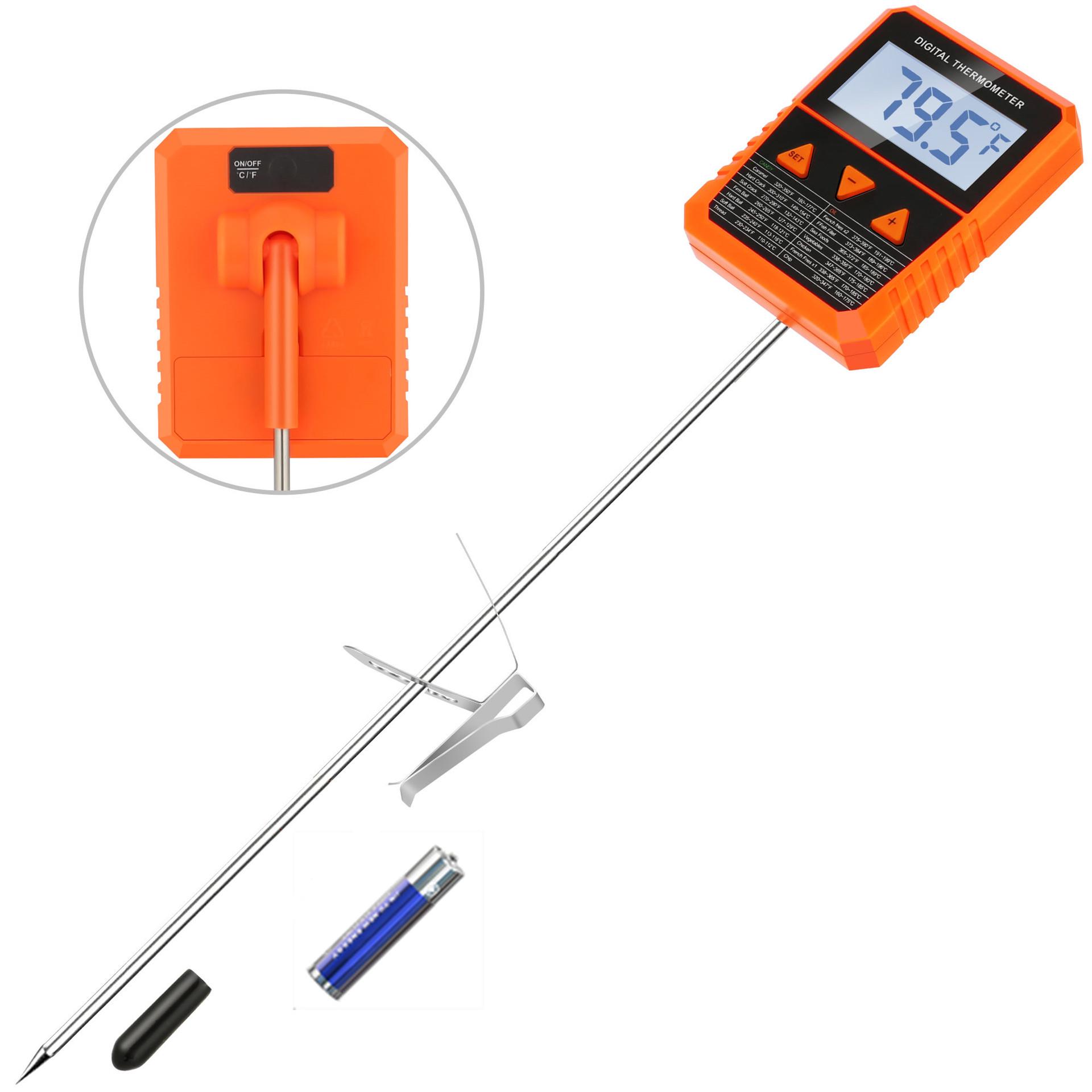 High-Precision Food Thermometer with Large LCD and Long Probe for Candy, Frying, Barbecue оранжевый/красный
High-Precision Food Thermometer with Large LCD and Long Probe for Candy, Frying, Barbecue оранжевый/красный
