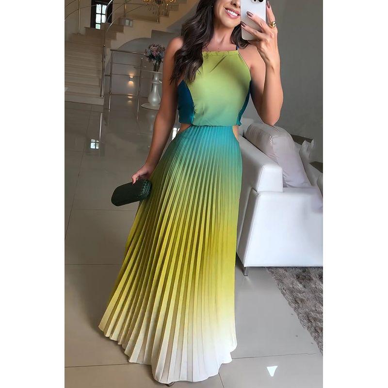 Gradient Colored Dress 2025 New European and American Women Sleeveless Pleat Backless Gradient Color Dress Green XL
Gradient Colored Dress 2025 New European and American Women Sleeveless Pleat Backless Gradient Color Dress Green XL
