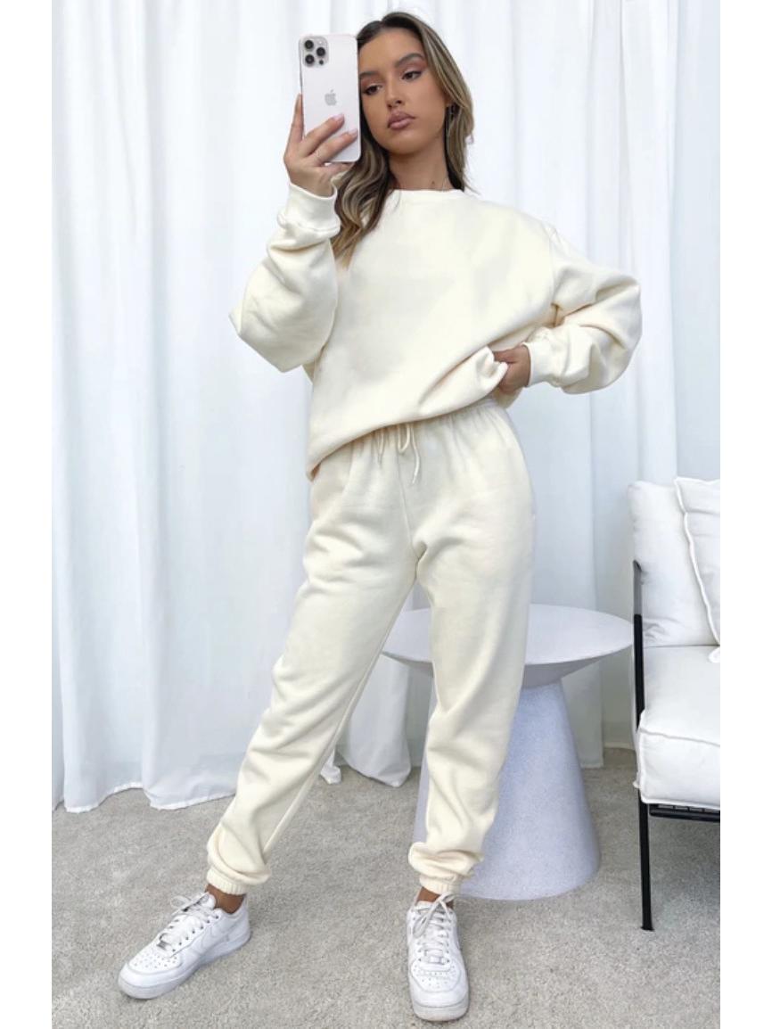 Жіночий спортивний костюм-двійка приталеного крою для відпочинку: Світшот з довгим рукавом та штани для осені/зими Large абрикосовий
Жіночий спортивний костюм-двійка приталеного крою для відпочинку: Світшот з довгим рукавом та штани для осені/зими Large абрикосовий