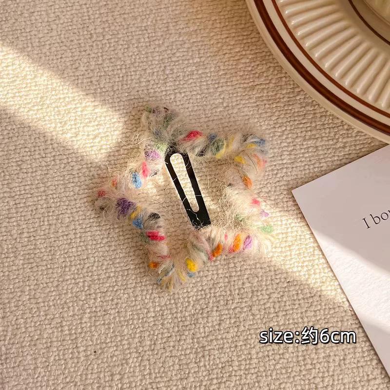 Wool braided star hairpin, broken hair on the back of the woman s head, finishing bb clip, temperament hairpin, forehead bangs clip, headdress.
Wool braided star hairpin, broken hair on the back of the woman s head, finishing bb clip, temperament hairpin, forehead bangs clip, headdress.