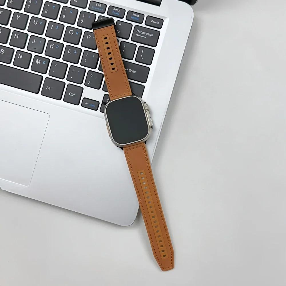 Leather Loop Strap For Apple Watch Ultra Band 49mm 46mm 45mm 41mm 42mm 38mm Silicone Bracelet for IWatch Series11 10 9 8 7 3 4 5 6 Se 40mm Ultra1/2/3 49mm світло-коричневого кольору
Leather Loop Strap For Apple Watch Ultra Band 49mm 46mm 45mm 41mm 42mm 38mm Silicone Bracelet for IWatch Series11 10 9 8 7 3 4 5 6 Se 40mm Ultra1/2/3 49mm світло-коричневого кольору
