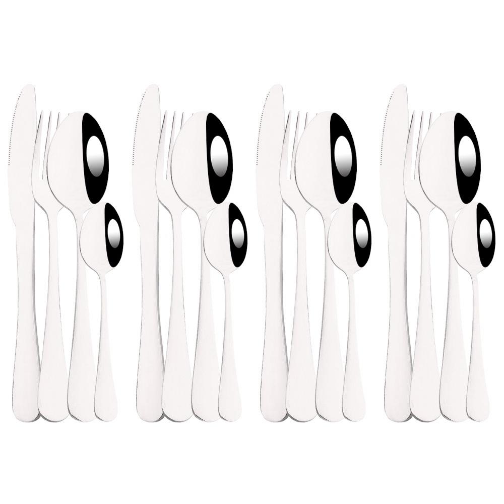 16 предметов Western Rainbow столовые приборы набор нож десертная вилка кофейная ложка столовые приборы из нержавеющей стали столовое серебро набор столовых приборов серебряный