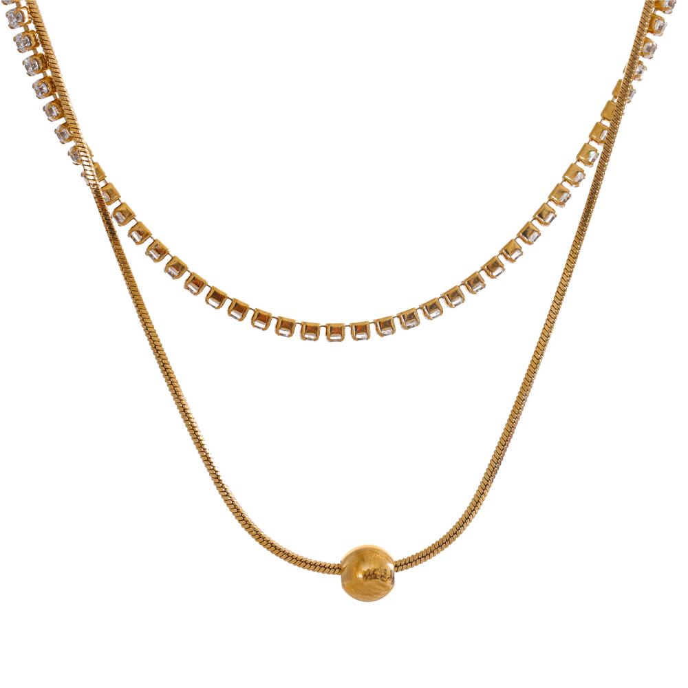 Yhpup Bling Cubic Zirconia Double-Layer Chain Stylish Necklace Exquisite Collar Jewelry Gold & Platinum Color Plated for Women
Yhpup Bling Cubic Zirconia Double-Layer Chain Stylish Necklace Exquisite Collar Jewelry Gold & Platinum Color Plated for Women