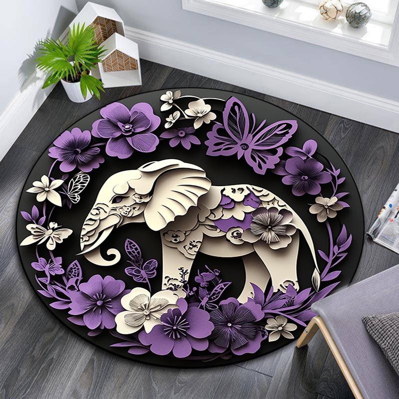 Purple Elephant Round Area Rug,Carpet Rug for Living Room Bedroom Sofa Playroom Decor,Non-slip Floor Mat 80cmx80cm
Purple Elephant Round Area Rug,Carpet Rug for Living Room Bedroom Sofa Playroom Decor,Non-slip Floor Mat 80cmx80cm