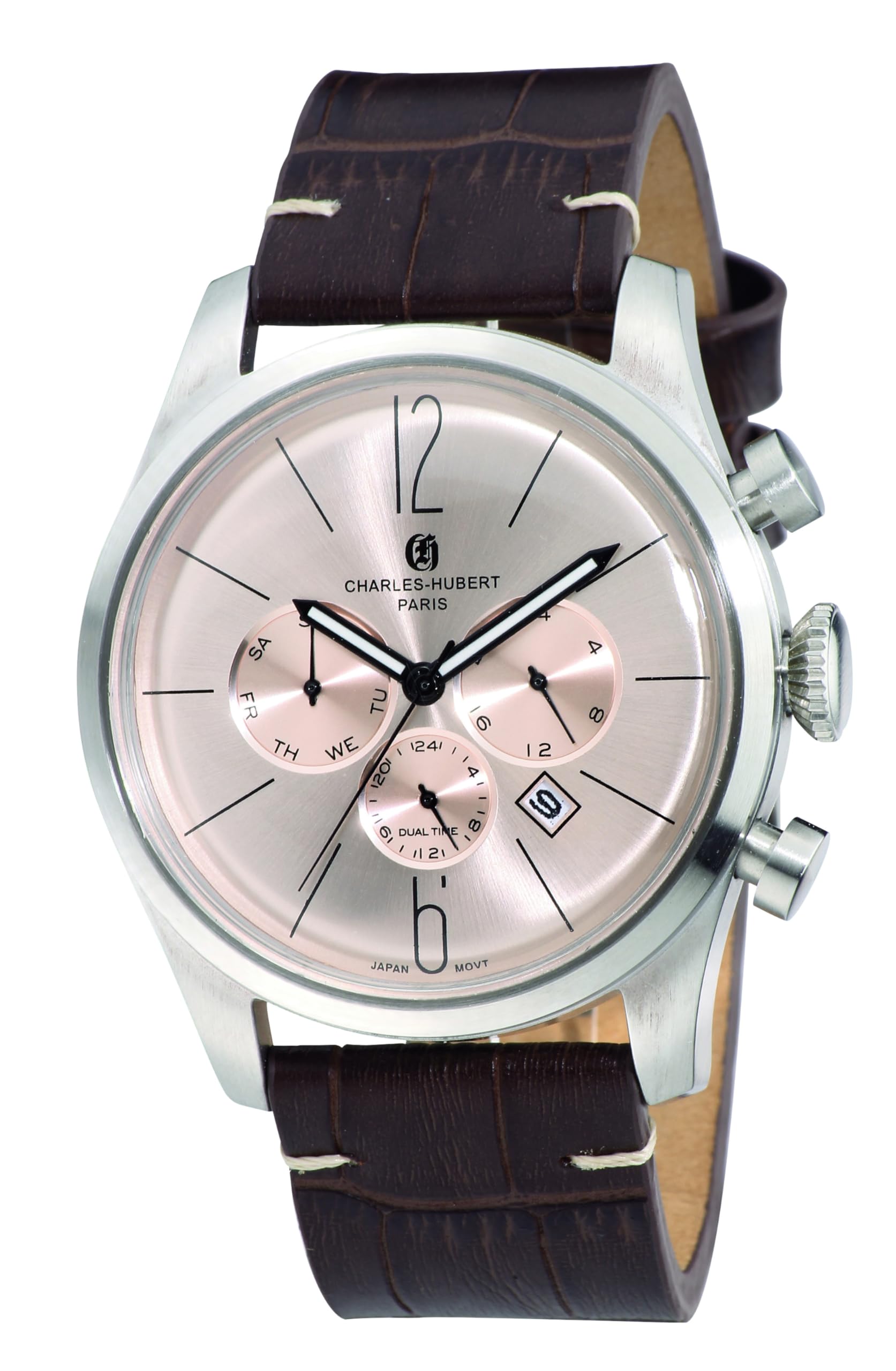 Charles Hubert, Paris Dual Time Date Watch 3959-RG Men s Brown
Charles Hubert, Paris Dual Time Date Watch 3959-RG Men s Brown
