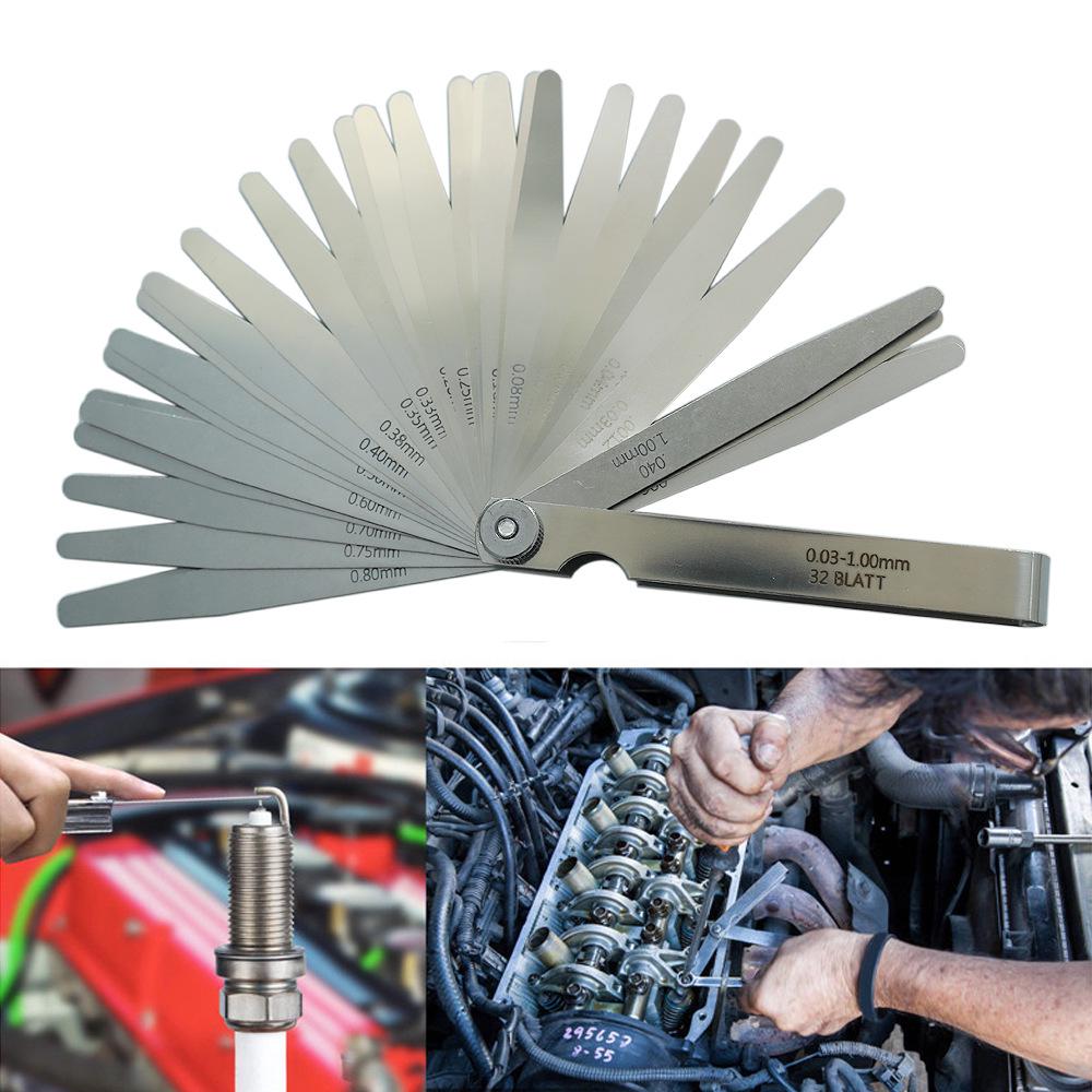 32-Piece Stainless Steel Feeler Gauge, 0.03-1mm (0.001-0.040 inch) Thickness Measurement Tool
32-Piece Stainless Steel Feeler Gauge, 0.03-1mm (0.001-0.040 inch) Thickness Measurement Tool