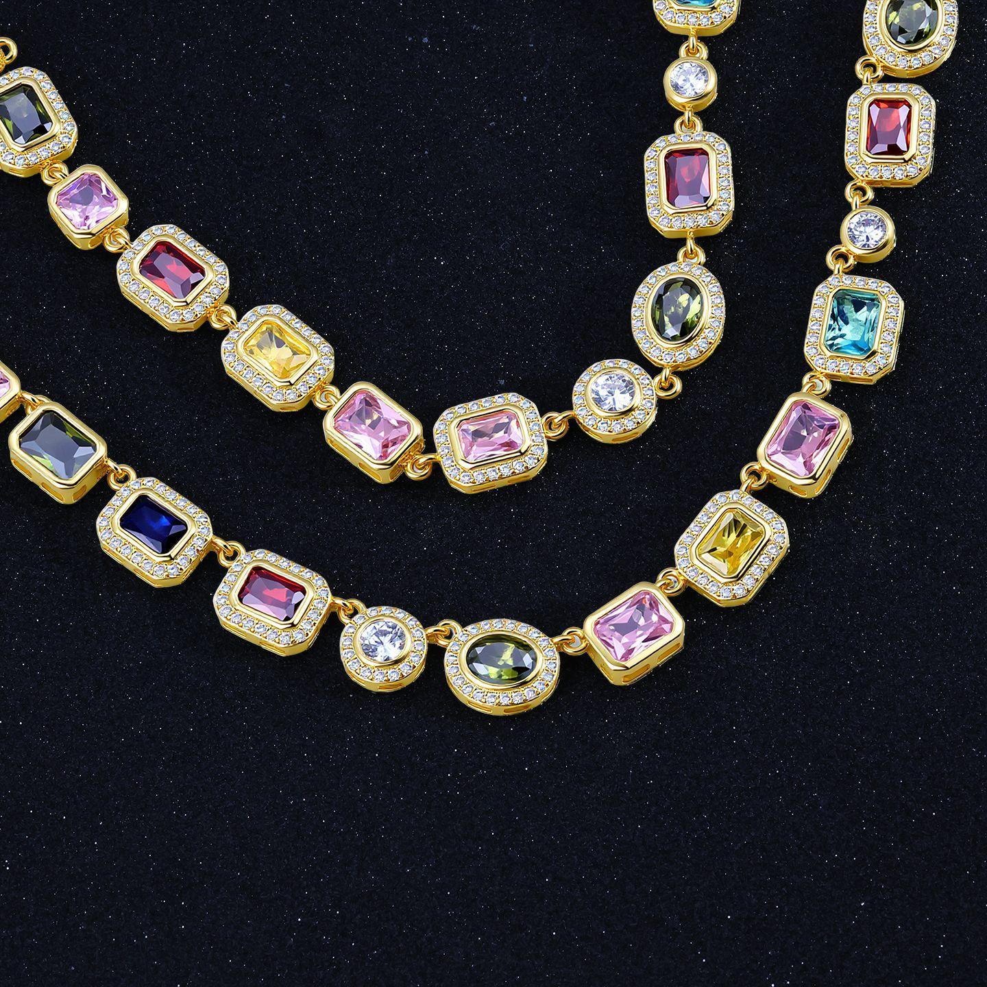 Хип-хоп Ожерелье с цветными драгоценными камнями Женские украшения Индивидуальный тренд Циркон Мужской браслет 7inch платиновый
Хип-хоп Ожерелье с цветными драгоценными камнями Женские украшения Индивидуальный тренд Циркон Мужской браслет 7inch платиновый