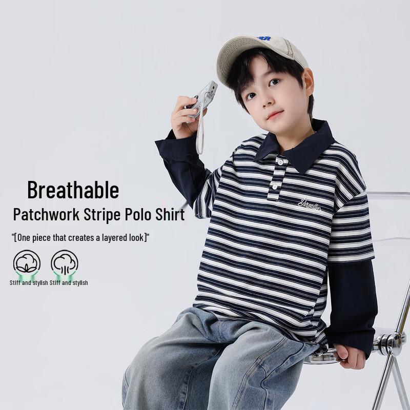 Boys Striped Round Neck Long Sleeve T-Shirt 120
Boys Striped Round Neck Long Sleeve T-Shirt 120