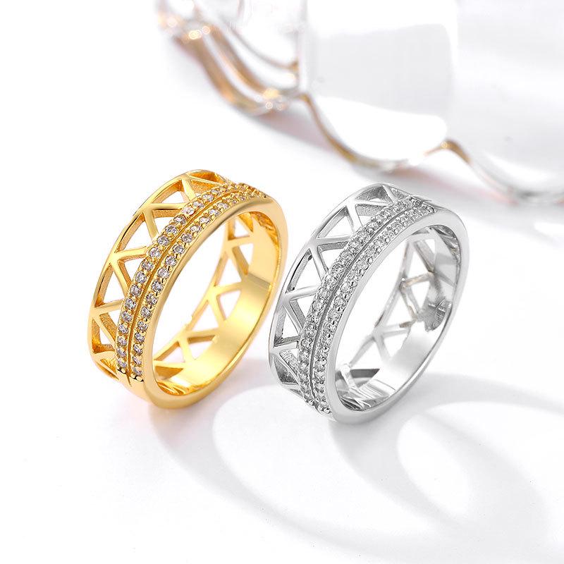 S925 Sterling Silver Double Row Diamond Ring - Unisex, Elegant Hollow Design, Euro-American Style. Size 7 золотой
S925 Sterling Silver Double Row Diamond Ring - Unisex, Elegant Hollow Design, Euro-American Style. Size 7 золотой