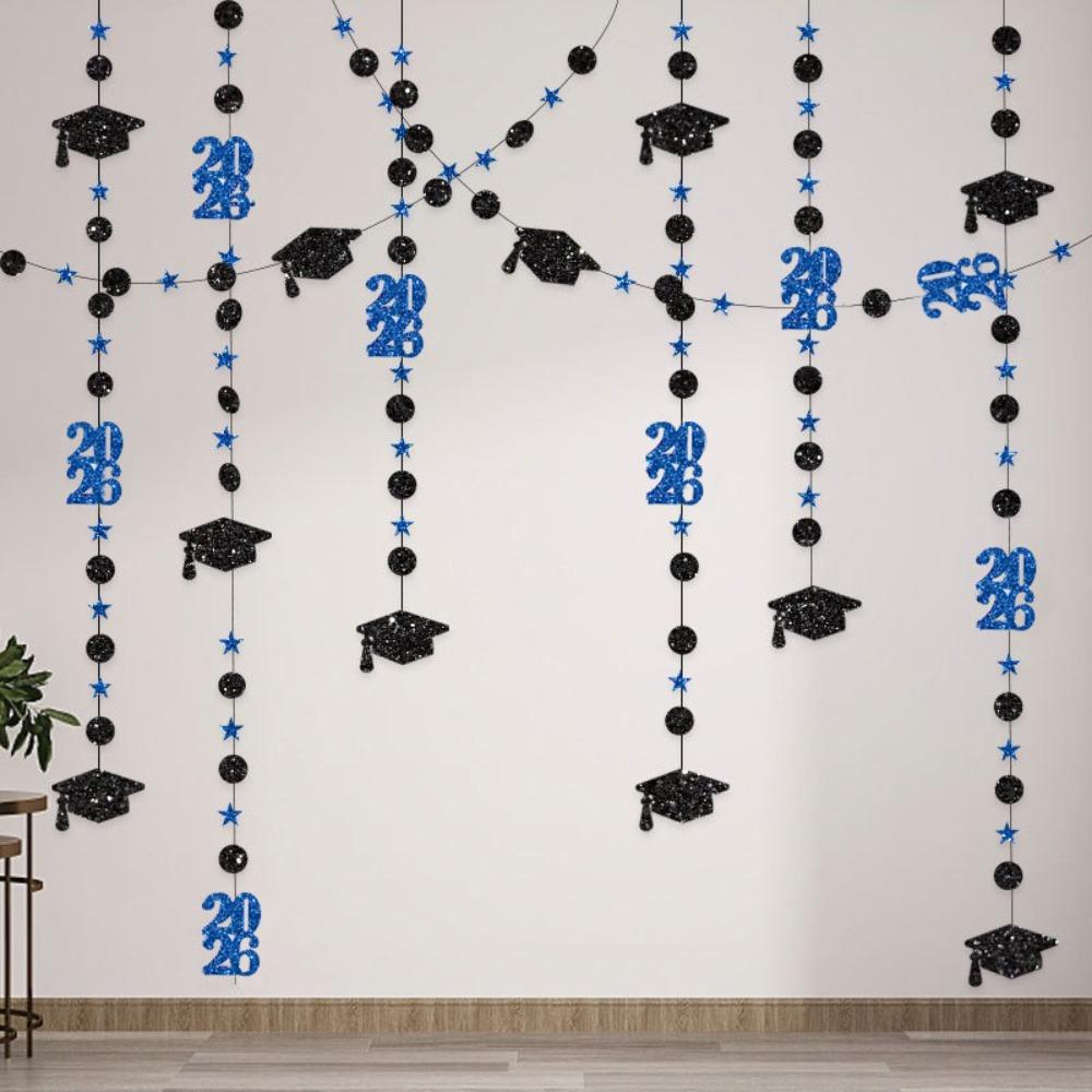 Glitter Paper Graduation Garlands Circle Designs 4M Length Graduation Hanging Decoration Black Gold Color 2026 Year Number
Glitter Paper Graduation Garlands Circle Designs 4M Length Graduation Hanging Decoration Black Gold Color 2026 Year Number