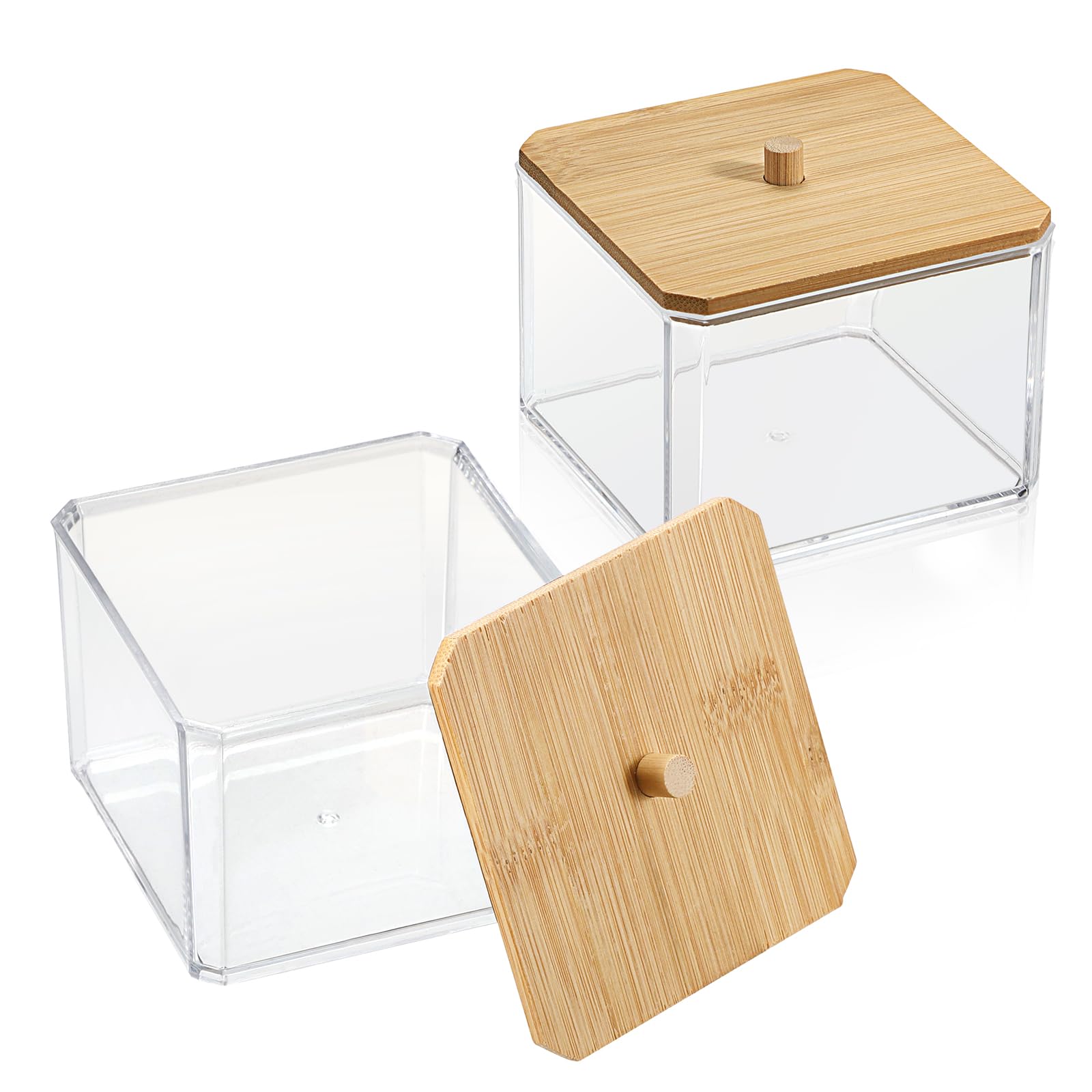 Sumnacon Cotton Swab Storage Transparent Cotton Swab Dental Floss Cotton Cotton Swab Convenient to Acrylic with Bamboo Set of 2 Case, Box, Holder,
Sumnacon Cotton Swab Storage Transparent Cotton Swab Dental Floss Cotton Cotton Swab Convenient to Acrylic with Bamboo Set of 2 Case, Box, Holder,