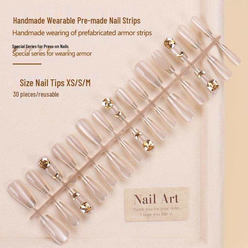 Xiaohongshu Stylish Handmade Cat Eye Press-On Nails - Rhinestone & Pearl Accents, 30-Piece Set
Xiaohongshu Stylish Handmade Cat Eye Press-On Nails - Rhinestone & Pearl Accents, 30-Piece Set