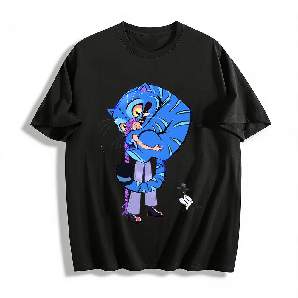 Cute Big Blue Cat Hug Girl Printed Top Creative Funny Animal Pattern Casual Loose Unisex T-Shirt Pure cotton T-shirt XXS
Cute Big Blue Cat Hug Girl Printed Top Creative Funny Animal Pattern Casual Loose Unisex T-Shirt Pure cotton T-shirt XXS