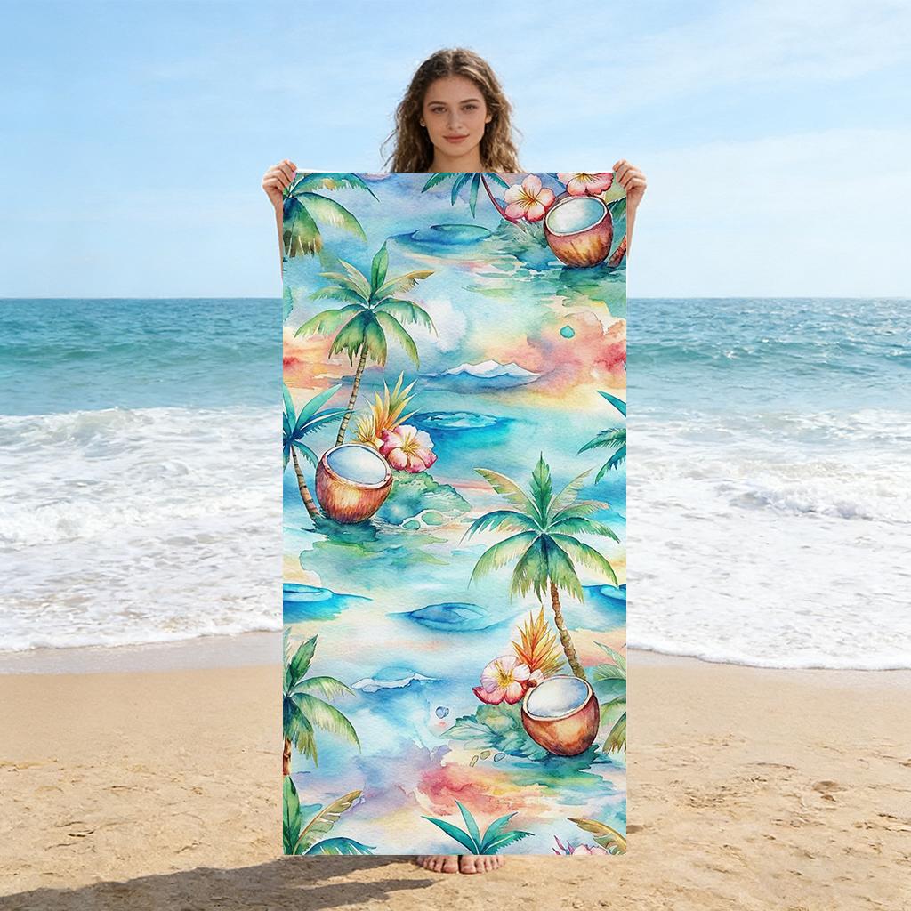 1pc Coconuts&Coconut Trees by the Sea Beach Towel Super Absorbent Suitable for Beach Vacation Pool Summer Gift for Friends W30*H60(CM)
1pc Coconuts&Coconut Trees by the Sea Beach Towel Super Absorbent Suitable for Beach Vacation Pool Summer Gift for Friends W30*H60(CM)