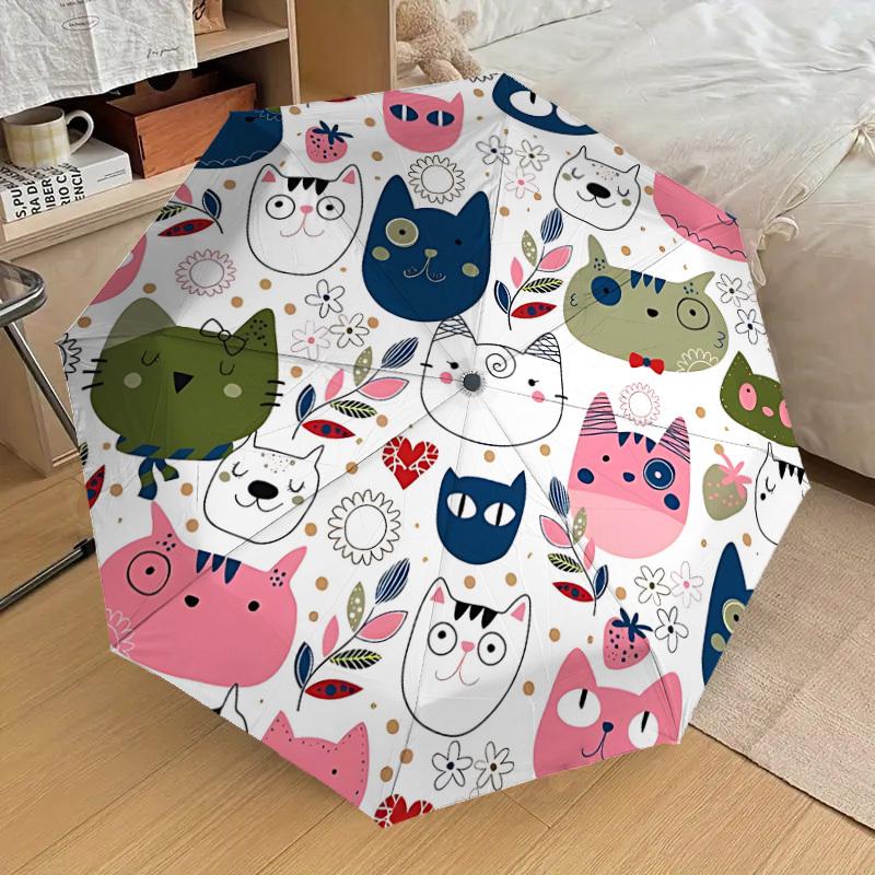 1pc Cat Faces Pattern Automatic Folding Umbrella, 8 Ribs Iron Frame, Suitable for Outdoor Travel and Daily Use yy251120239
1pc Cat Faces Pattern Automatic Folding Umbrella, 8 Ribs Iron Frame, Suitable for Outdoor Travel and Daily Use yy251120239