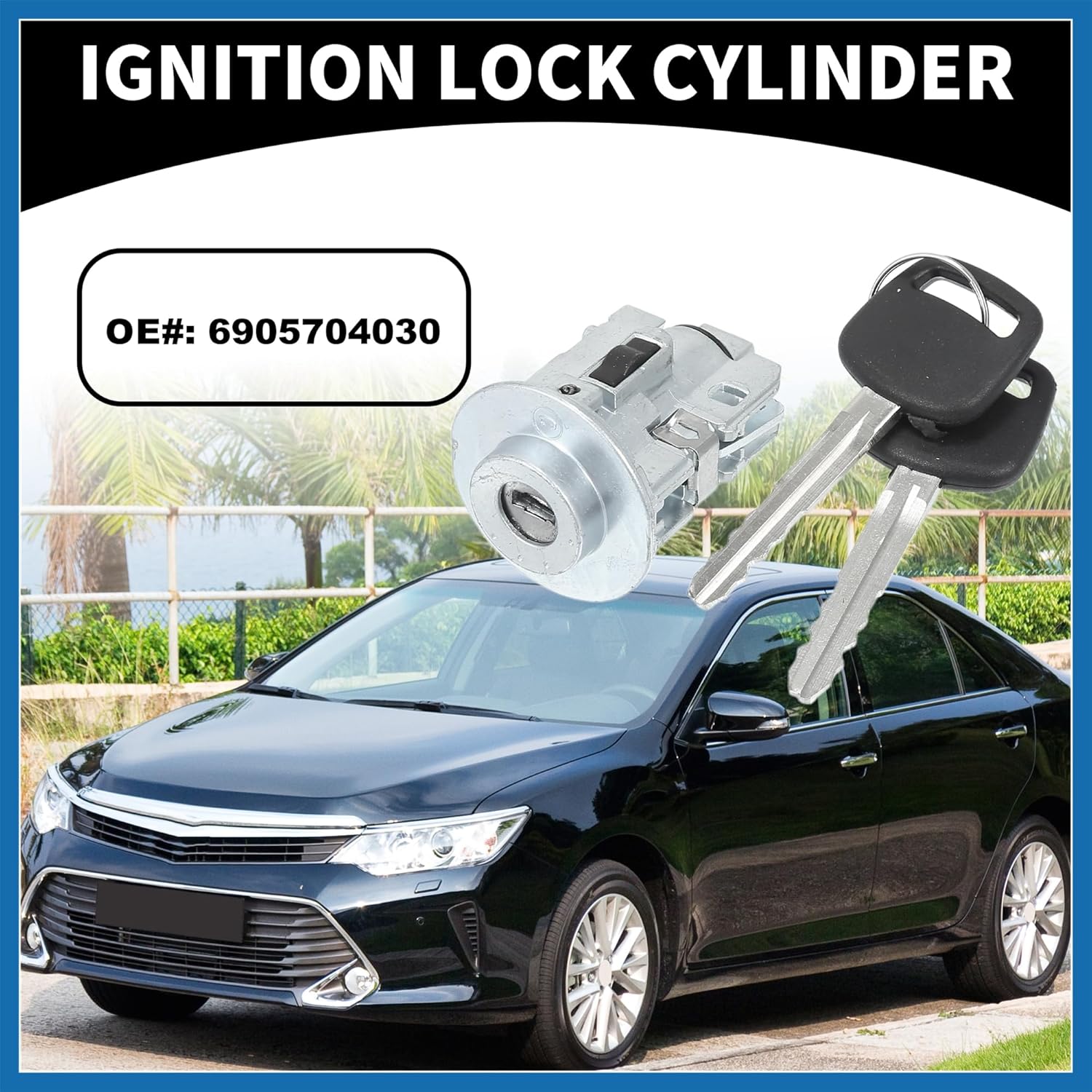 Ignition Lock Cylinder W/Keys No.6905704030 - Car Ignition Switch Cylinder Lock Assembly - for Toyota Camry LE 2.4L 2.5L 2007 Metal Silver Tone 1set
Ignition Lock Cylinder W/Keys No.6905704030 - Car Ignition Switch Cylinder Lock Assembly - for Toyota Camry LE 2.4L 2.5L 2007 Metal Silver Tone 1set