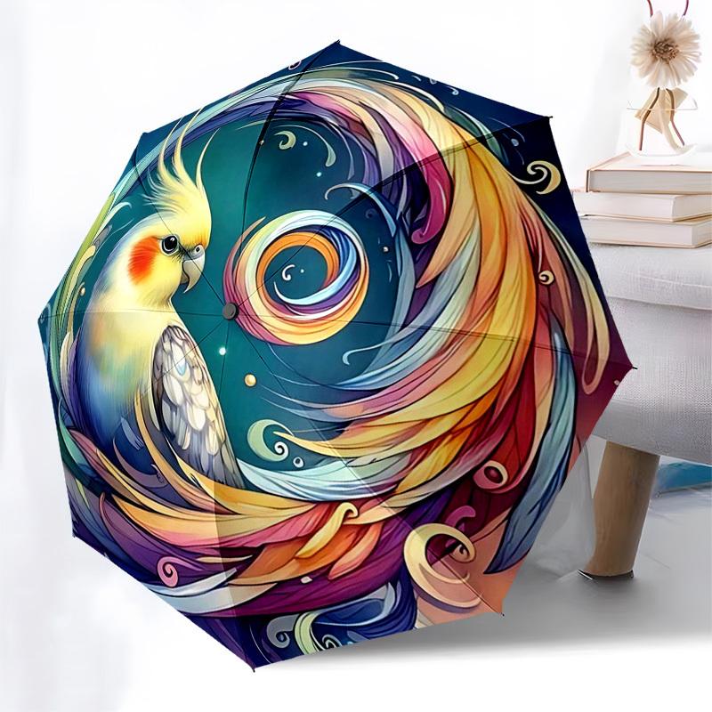 1pc Colorful Cockatiel Feather Auto-Open Close Umbrella - Portable 3-Fold Design with Iron Frame, Perfect for Outdoor Use, Festive Gifts, Travel, Dail
1pc Colorful Cockatiel Feather Auto-Open Close Umbrella - Portable 3-Fold Design with Iron Frame, Perfect for Outdoor Use, Festive Gifts, Travel, Dail