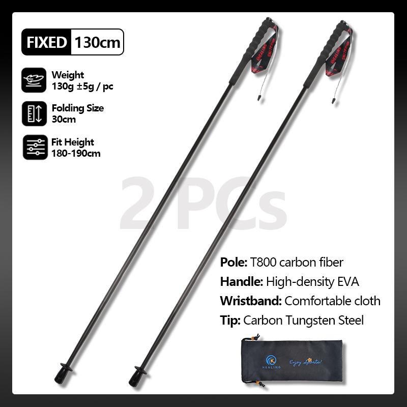 2PCs Trekking Poles Carbon Fiber 115g Ultra-Light Hiking Poles Camping Stick Foldable Walking Cane Travel Outdoor Gear Equipment 130cm (51.2in) 2PCs
2PCs Trekking Poles Carbon Fiber 115g Ultra-Light Hiking Poles Camping Stick Foldable Walking Cane Travel Outdoor Gear Equipment 130cm (51.2in) 2PCs
