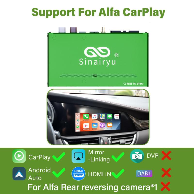 Sinairyu Беспроводной CarPlay Android Auto DAB DVR HDMI Mirror Link совместим с Alfa Romeo Giulia Stelvio 2017-2019 Without DVR/DAB/Camera
Sinairyu Беспроводной CarPlay Android Auto DAB DVR HDMI Mirror Link совместим с Alfa Romeo Giulia Stelvio 2017-2019 Without DVR/DAB/Camera