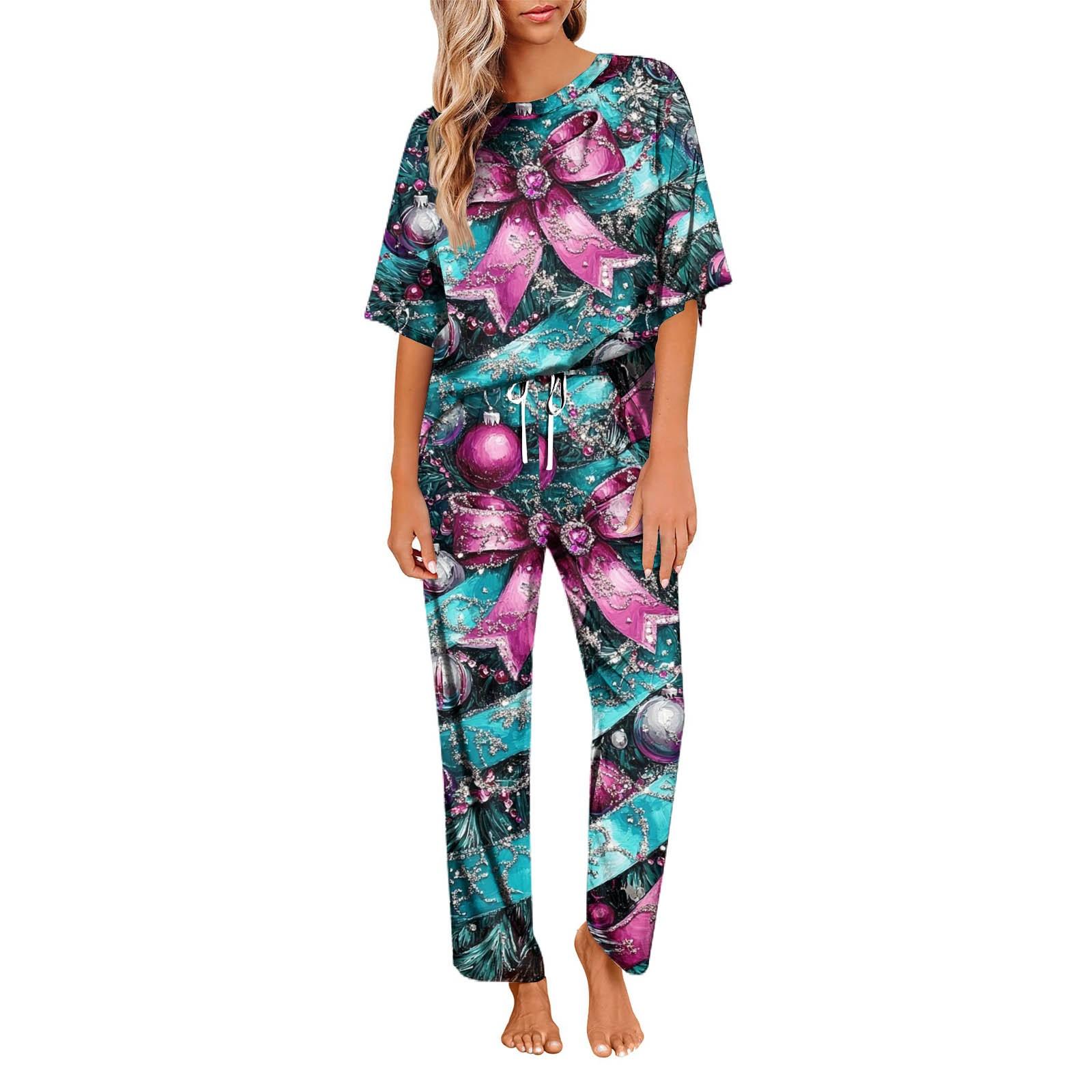 Женский шелковый атласный пижамный комплект с рождественским принтом, рубашка с коротким рукавом и длинные пижамные штаны, мягкая домашняя одежда XXL фиолетовый
Женский шелковый атласный пижамный комплект с рождественским принтом, рубашка с коротким рукавом и длинные пижамные штаны, мягкая домашняя одежда XXL фиолетовый