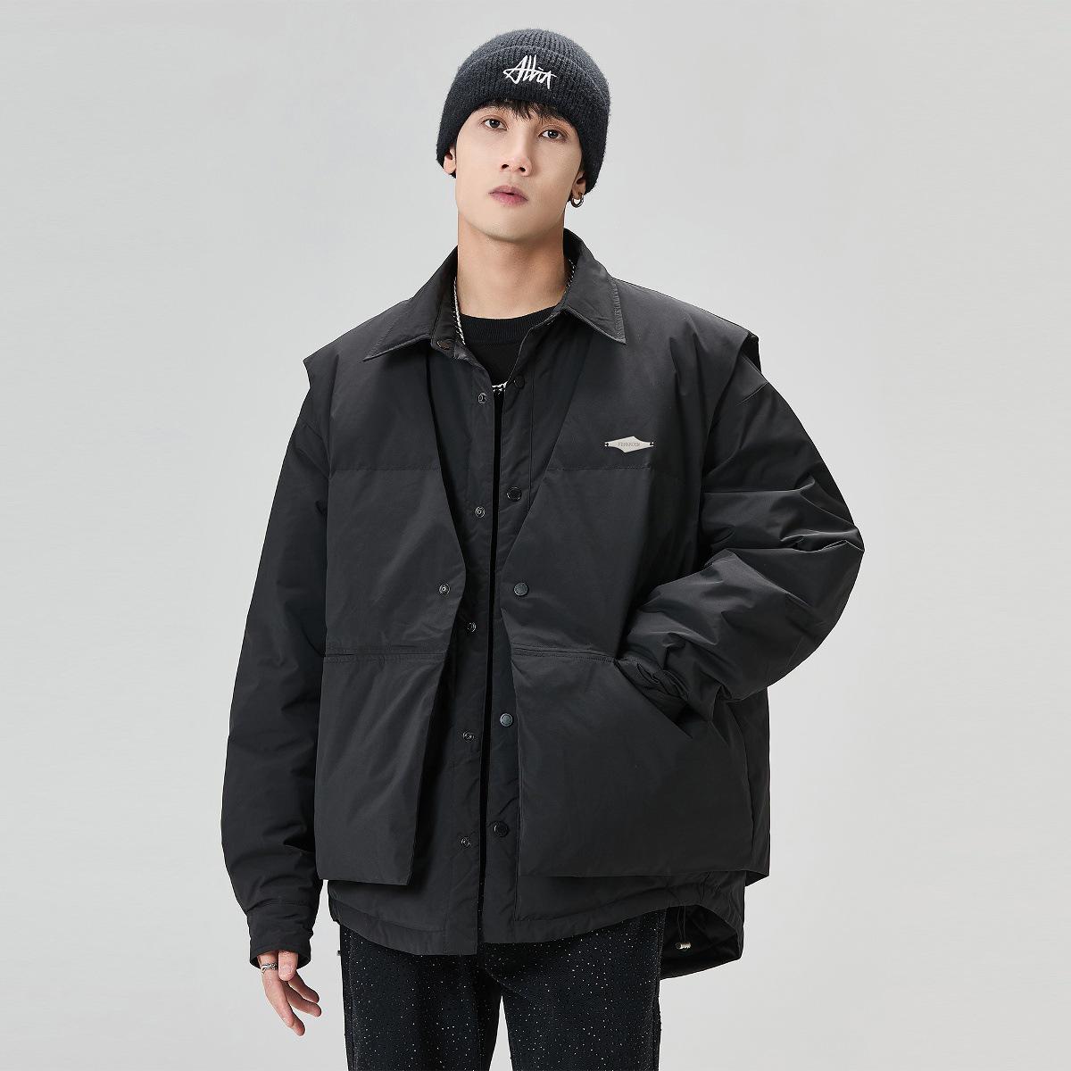 ALLIN Men s Trendy Winter Down Jacket: Thick, Warm, Loose-Fit, Detachable Vest, Reversible Outerwear. L
ALLIN Men s Trendy Winter Down Jacket: Thick, Warm, Loose-Fit, Detachable Vest, Reversible Outerwear. L