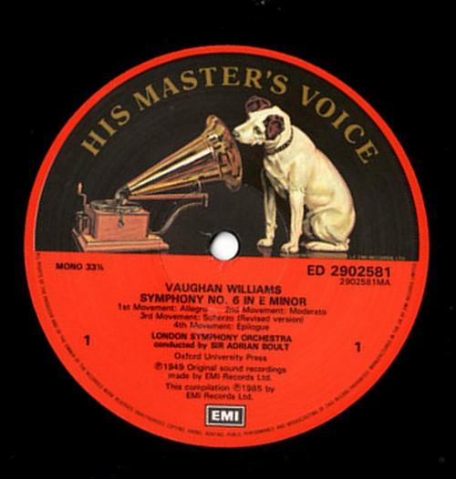 LP Record SIR ADRIAN BOULT CONDUCTS VAUGHAN W Symphony No. 6 The Lark Ascending ED2902581 HIS MASTERS V 1985 UK Classical Used
LP Record SIR ADRIAN BOULT CONDUCTS VAUGHAN W Symphony No. 6 The Lark Ascending ED2902581 HIS MASTERS V 1985 UK Classical Used