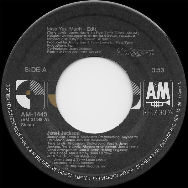 7-дюймовая пластинка JANET JACKSON Miss You Much AM1445 AM Records 1989 Канада Поп Б/у
7-дюймовая пластинка JANET JACKSON Miss You Much AM1445 AM Records 1989 Канада Поп Б/у