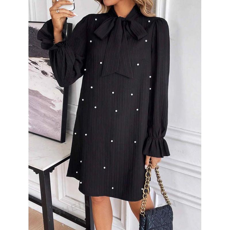 Fashion Style Fashion Temperament Goddess Style Dress Women s Western Style Slimming Easiest for Match Mid Length Long Length Yarn Sleeve Skirt Black S
Fashion Style Fashion Temperament Goddess Style Dress Women s Western Style Slimming Easiest for Match Mid Length Long Length Yarn Sleeve Skirt Black S
