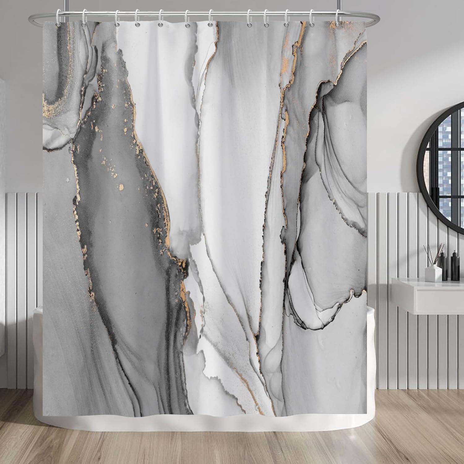 Black And Gold Marble Shower Curtain - Modern Luxury Abstract Decor - Washable Fabric Curtain - Decorative Bathroom Accessories W60H190(CM)-1 Pcs
Black And Gold Marble Shower Curtain - Modern Luxury Abstract Decor - Washable Fabric Curtain - Decorative Bathroom Accessories W60H190(CM)-1 Pcs