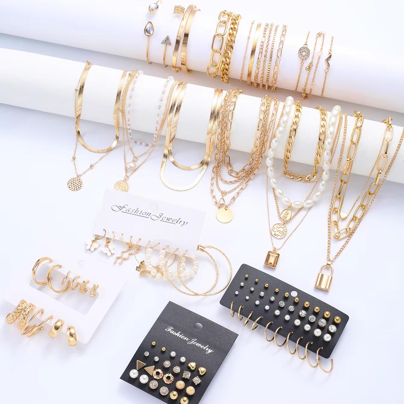Vintage Boho Necklaces Earrings Bracelets Set For Women Elegant Gold Color Pearl Zircon Butterfly Lock Pendant Jewelry Sets 2025
Vintage Boho Necklaces Earrings Bracelets Set For Women Elegant Gold Color Pearl Zircon Butterfly Lock Pendant Jewelry Sets 2025