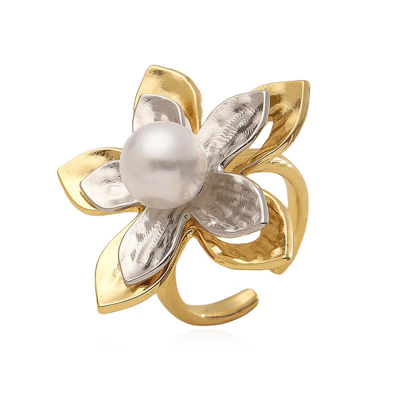 HECHENG,18K Golden-Plated Inlaid Simulated Pearls Niche Simple Flower Series Ring Ladies Fashion Jewellery Adjustable Openin resizable
HECHENG,18K Golden-Plated Inlaid Simulated Pearls Niche Simple Flower Series Ring Ladies Fashion Jewellery Adjustable Openin resizable